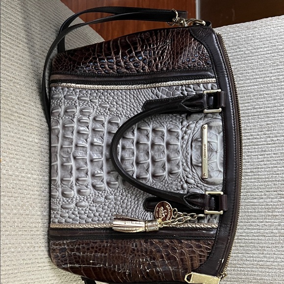 Brahmin Brown and Gray Handbag - Picture 1 of 5